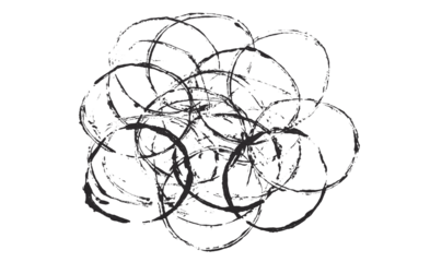 Abstract simple black circles and ellipses