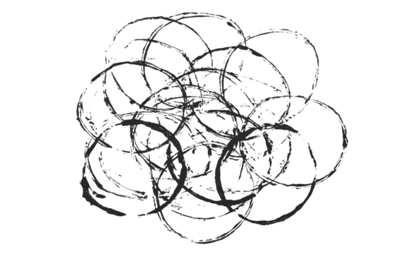 Abstract simple black circles and ellipses