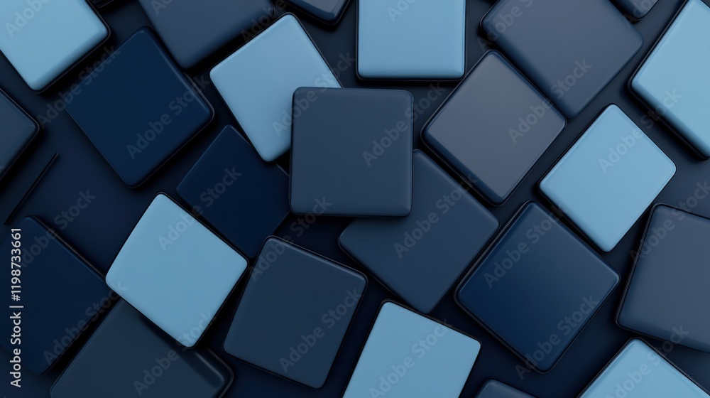 Aufkleber abstract background with blue squares pattern, 3d render