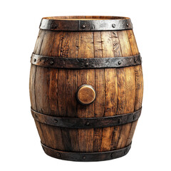 Obraz premium Wooden oak barrel isolated on transparent background PNG