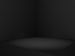 Square empty room interior design or pedestal display on vivid background. Blank stand for showing product. 3D rendering.