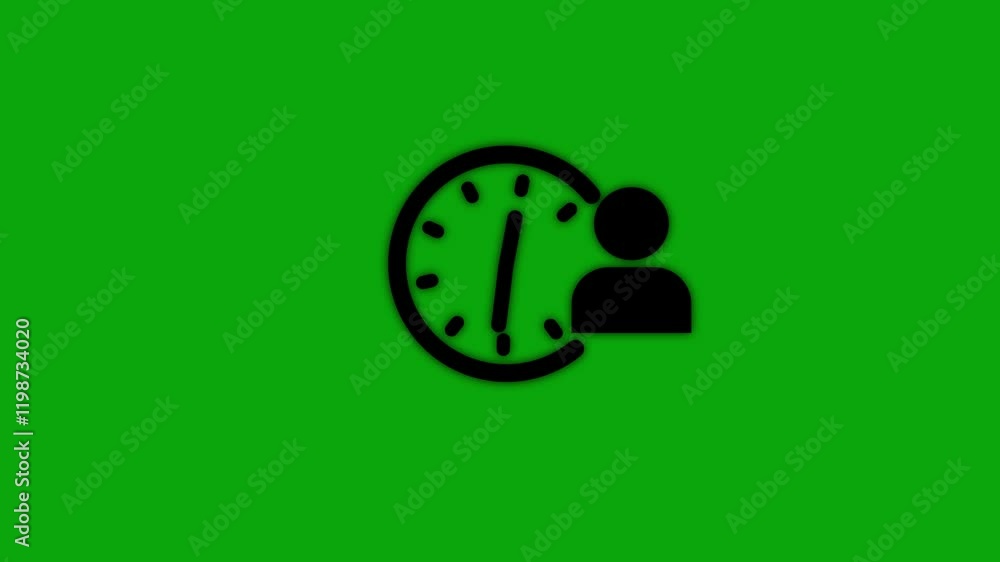 Poster abstract fast speed clock icon animation, analog clock icon, time management icon animation .