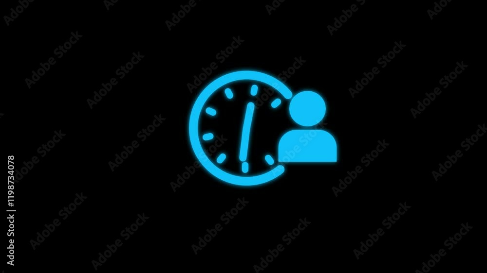 Poster abstract fast speed clock icon animation, analog clock icon, time management icon animation .
