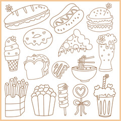 Fast food, drinks and snacks