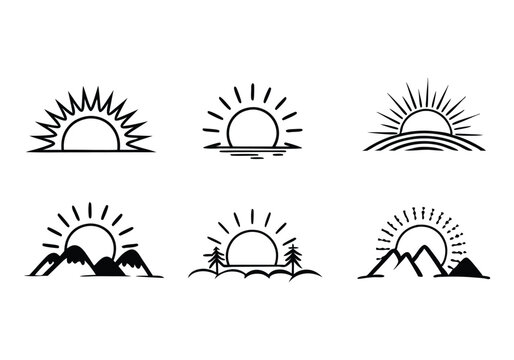 Sunrise Icon Black And White