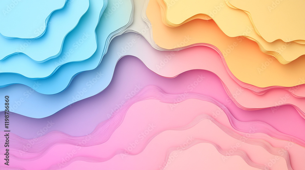 Poster dynamic colorful gradients. a mesmerizing abstract artwork featuring fluid, overlapping shapes with 