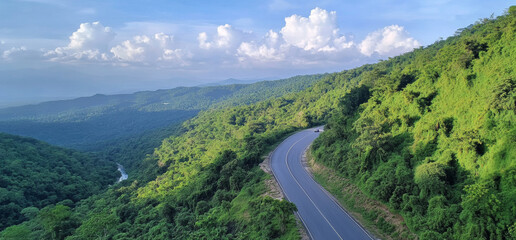 Fototapeta premium a road through a valley