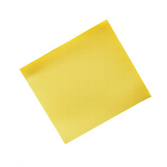 Yellow sticky post it note isolated on transparent background PNG