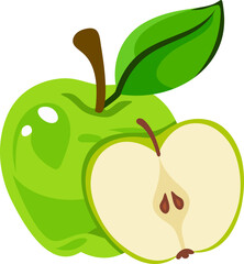 Fruit With Slice Illustration