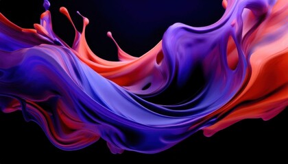 Dramatic Dark Gradient Liquid Splash Against Black Background