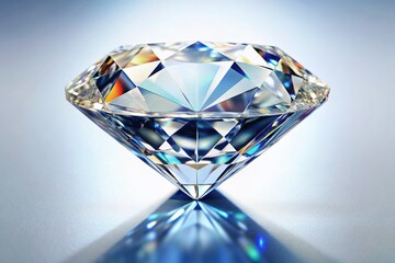 Sparkling Diamond Gemstone on White Background - Luxury Jewelry Photography