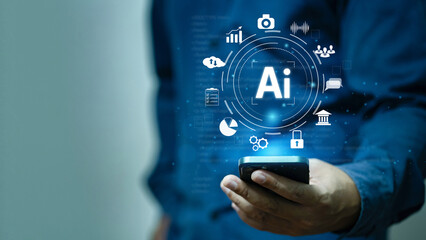 AI Smartphones. the use of AI technology in phones mobile digital assistants via internet...