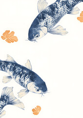 set of koi fishes poster