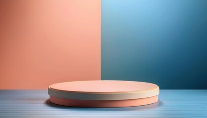 Peach and Blue Gradient Podium with Ample Copyspace