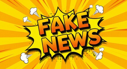 Fake News comic-style bold design with vibrant explosive colors