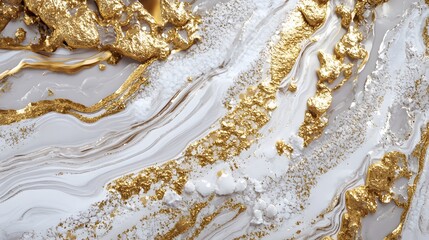 Elegant White and Gold Marble Pattern Designed for Modern Interior and Artistic Projects
