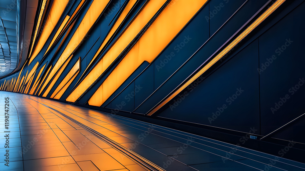 Poster glowing lines weave together and apart, generating a sleek, dynamic composition.