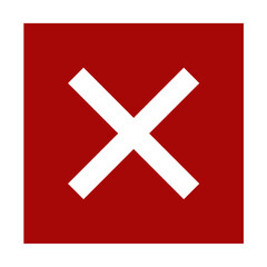 illustration of X on red background