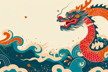 Beautiful holiday composition for happy celebrate chinese dragon boat festival, abstract vivid composition consists of fictional unreal fantastic vision on background