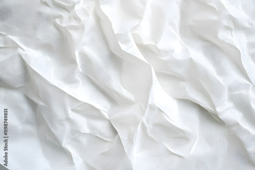 Aufkleber crumpled white paper texture with natural creases and subtle shadows for backgrounds and design proj
