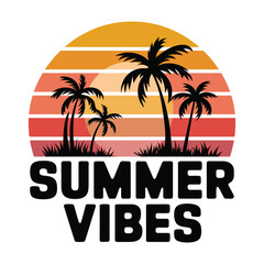 Obraz premium Tropical Sunset with Palm Trees Design