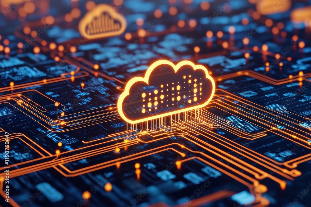 Aufkleber cloud computing innovations data centers digital technology virtual environment aerial view future c