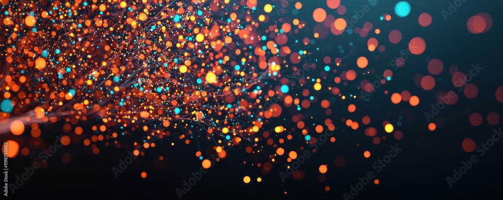 Poster dynamic colorful bokeh effect abstract background digital art vivid environment close-up creative co