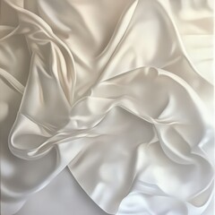 Obraz premium This image showcases a soft white fabric with subtle brilliance, elegantly draped for a tranquil and luxurious feel. Perfect for backgrounds and designs.