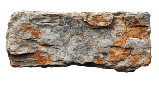 Old stone sign plate isolated on a transparent background