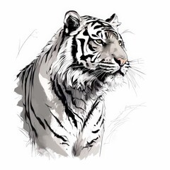 Obraz premium the AI Image Generator, Artistic Illustration of a Majestic Tiger