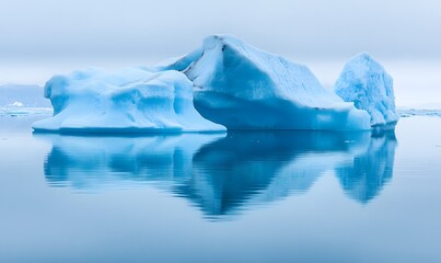 Obraz premium Majestic Ice Cave with Reflective Blue Waters, Generative AI