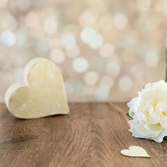 Rustic Valentine's Day Image with neutral color scheme