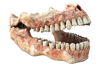 Naklejka premium Realistic Animal Skull with Intricate Details and Weathered Texture