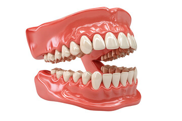 Obraz premium Realistic 3D Model of Human Mouth and Teeth with Detailed Anatomy