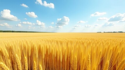 endless field of wheat on a sunny day