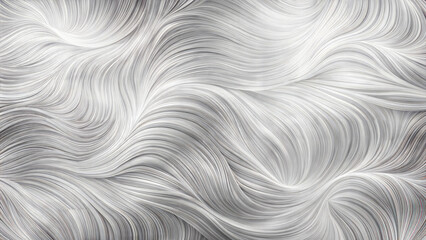 Obraz premium Silver Wavy Fur Close-Up, Fluid and Luxurious Textured Backgroun
