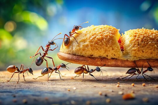Tiny Architects: Ants Collaboratively Transporting a Large Crumb