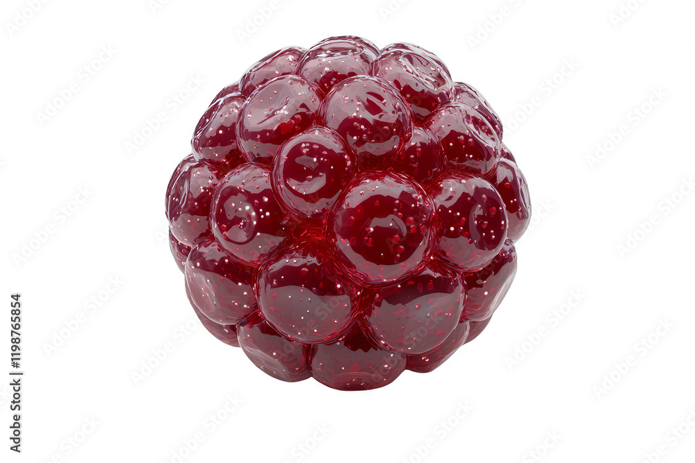 Poster realistic red raspberry jelly on a clean background with glossy texture
