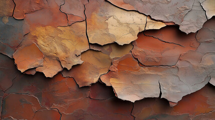 Fototapeta premium Rusty cracked metal texture with rugged surface detail