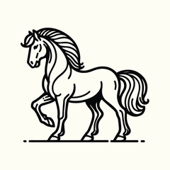 Horse Drawing Black and White Coloring Page