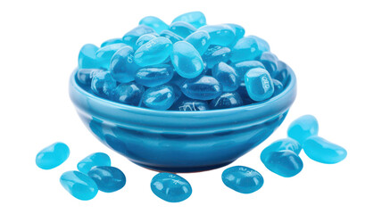 Blue Sugar Coated Jelly Beans in Bowl