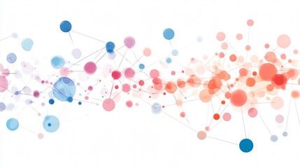 Abstract Network of Colorful Connected Dots - Science and Technology Background