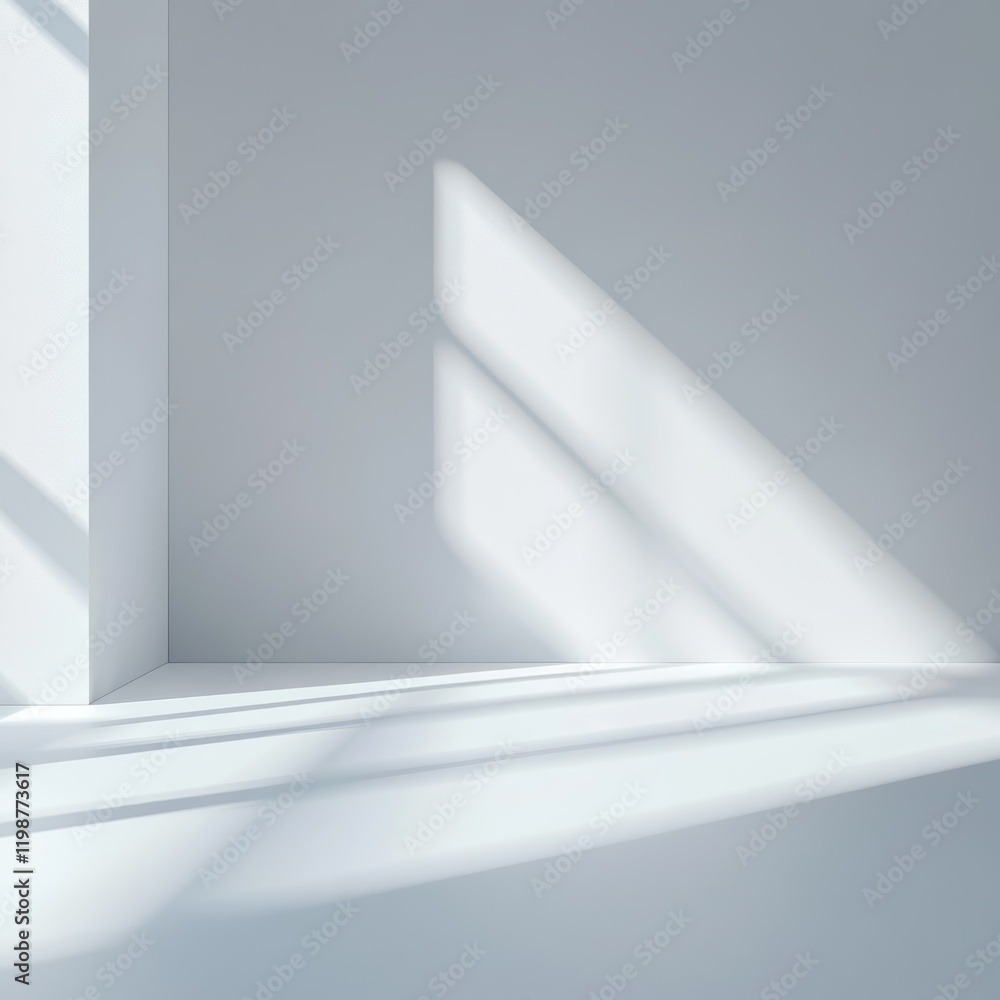 Poster this image features a bright and clean interior space, characterized by soft light casting gentle sh