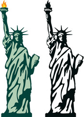 vector american symbol of new york statue of liberty isolated on white background