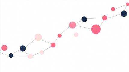 Abstract Interconnected Dots: A Modern Minimalist Design with Pink and Navy Circles on a Clean White Background