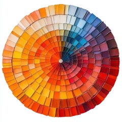 Obraz premium Circular color chart showing a spectrum of shades and tones of paint.
