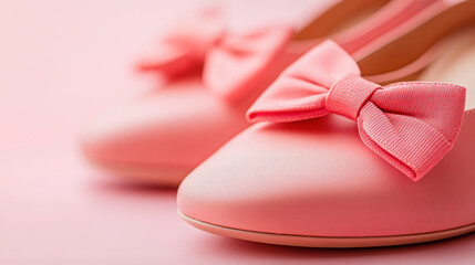Elegant footwear with vibrant decorative bows for fashion design