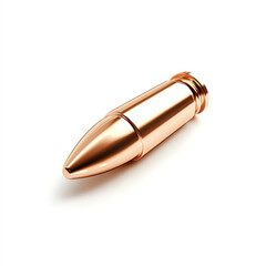 A close-up of a metallic bullet showcasing its sleek design and craftsmanship, representing innovation in ammunition technology.