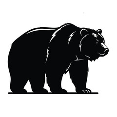 Bear  black silhouette animals Vector Illustrator with white background 