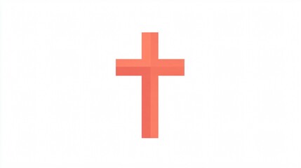 Obraz premium Christian cross Minimal on White Background
